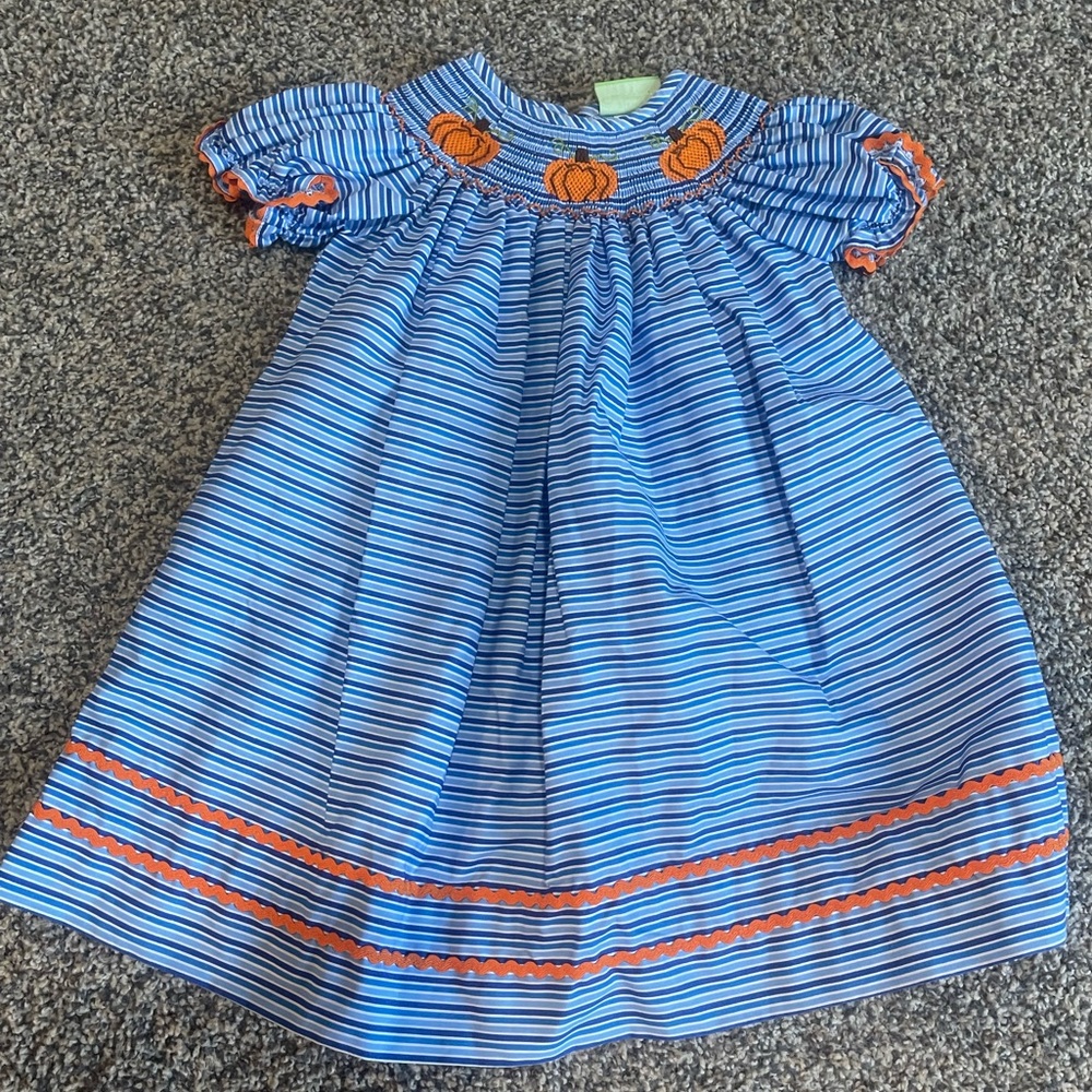 Smocked pumpkin dress